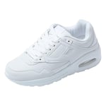 JOMIX Chaussures de Sport Running Basket Femme Chaussures de Marche Sport Baskets Gymnasium Tennis Sneakers pour Femme (Blanc, 38)