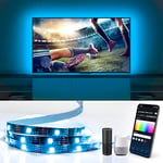 Aigostar Ruban LED TV Connecté Alexa, Bande LED TV RGB 2M, Compatible avec Alexa/Google Home, Synchroniser avec Rythme de Musique, LED Strip pour Téléviseurs de 32" à 60"