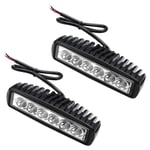 2x 18W Phare de Travail Carre a Leds dc 12V 24V Quad Camion Bateau Tracteur Offroad Imperméable - Hengda