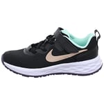 NIKE Unisex Kids Nike Revolution 6 Trainers Black Mtlc Red Bronze Mint Foam 6.5 UK Child