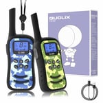 QUOLIX Rechargeable Walkie Talkie, Camouflage Kids Walkie Talkies for 3-12 Years Old Boys Girls, Walkie Talkie with Backlit LCD Flashlight for Outdoor Adventure Game Camping Park