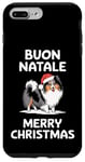 Coque pour iPhone 7 Plus/8 Plus Buon Natale, chien de berger des Shetland, Sheltie, Noël, Italie, Père Noël