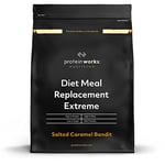 Protein Works - Diet Meal Replacement Extreme Shake, 200 Calorie Meal, High Protein Meal, Supports Weightloss, 16 Servings, Salted Caramel Bandit, 1kg