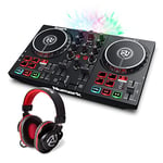 DJ Controller with Headphones -Numark Party Mix II DJ Controller with Party Lights, DJ Set with 2 Decks and Numark HF175 DJ Headphones with closed back over ear design