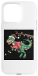 Coque pour iPhone 15 Pro Max Christmas Dinosaur T-Rex Lights Chapeau amusant Pull Espace