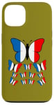 Coque pour iPhone 13 French Pride Papillon Magnifique avec Drapeau de la France