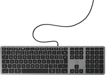 Clavier anglais QWERTY filaire pour Mac,gris sidéral et noir