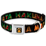 Buckle-Down Collier pour Chien avec Boucle de Ceinture de sécurité Hakuna Matata Noir Scènes du Roi Lion 40,6 à 58,4 cm de Large