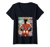 Femme Penthouse Magazine 1985 Nov XXX Modèle de bikini Vintage Beach T-Shirt avec Col en V