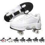 JZIYH Patins à roulettes de Déformation,Rollers en Ligne pour Enfants,Rollers Quad,Chaussures Sport Fille,Roller Shoe