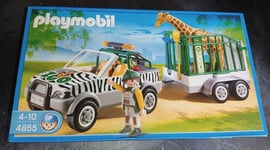 Playmobil - 4855 - Véhicule de zoo avec remorque - RARE - NEUF