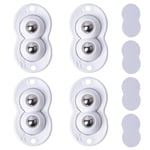 4 Pièces Mini Roulettes Pivotantes Auto-adhésives, Mini Roulettes En Plastique Petites Roulettes de Rotation à 360 Degrés, pour Les etits Meubles, Poubelles et Les Boîtes-Blanc.[G593]