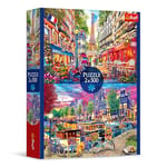 Trefl 2en1 : Capitales Européennes-2 x 500 pièces-Lot de Deux Puzzles, DIY, Divertissement créatif, pour Adultes et Enfants à partir de 10 Ans, 37496, multicolur