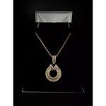 Awl's Eye Necklace Yellow Gold Finish Created Diamond - Free Postage- Gift Idea