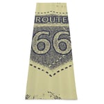 LOSUMIGE Tapis Yoga Route 66 Vintage Style Road Sign Route Historique Célèbre Voyage Grunge Art Tapis d'exercice Pilates de 5 mm pour rester à la maison d'entraînement Gym Fitness Meditation