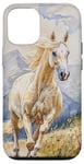 Coque pour iPhone 13 Aquarelle Running Palamino Horse in Meadow