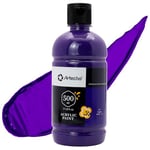 Artecho Peinture Acrylique 500ml Violet, Acrylic Paint, Peinture pour Toile, Tissu, Bois, Roche, Papier, Verre.