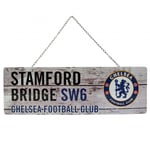 Chelsea FC Rustik Plakett En Storlek Vit/Svart/Blå White/Black/Blue One Size