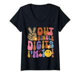 Womens Peace Out Single Digits Tie Dye 10 Year Old Girl Birthday V-Neck T-Shirt