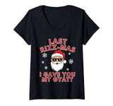 Womens Last Rizz Mas I Gave You My Gyatt Middle School Christmas V-Neck T-Shirt