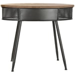 Pegane - Console en bois de sapin naturel et métal noir - Longueur 90,50 x Profondeur 39 x hauteur 78 cm