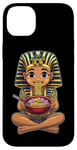 Coque pour iPhone 14 Plus Pharaon King Tut Ramen Nouilles Japonaises Mignon Kawaii