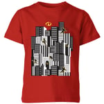 T-Shirt Enfant Les Indestructibles 2 Skyline - Rouge - 5-6 ans - Rouge