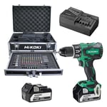 Perceuse visseuse percussion 18V DV18DBSL HIKOKI - 2 batteries + chargeur + coffret alu 100 accessoires - KC18DVZ