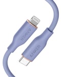 Anker PowerLine III Flow, USB C to Lightning Cable for iPhone 13 13 Pro 12 11 X XS XR 8 Plus [MFi Certified, 3ft, Lavender Grey] Supports Power Delivery, Silicone Cable (Charger Not Included)