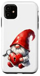 Coque pour iPhone 11 Love Gnome And Red Heart Lock With Key For Valentines Day