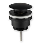 Vanne de vidange universelle en laiton noir, bouchon pop-up valve clic-clac avec trop-plein, grand champignon