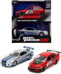 Fast FURIOUS Box 2 Models Cars MITSUBISHI LANCER And NISSAN SKYLINE 1/32 Jada