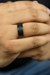 6mm Matt Black Buddhist Tibetan Spinner Prayer Rotating Monk Ring