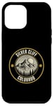 Coque pour iPhone 12 Pro Max Silver Cliff Colorado USA Design rétro coucher de soleil et montagne