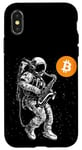 Coque pour iPhone X/XS Bitcoin Space Jazz Astronaut crypto sax saxophonist moon