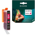 Canon 521M magenta tulostusmustekasetti , 10,5 ml , 510 sivua , 2935B / CLI521M , yhteensopiva IP3600 IP4600 IP4700 MP540 MP550 MP560 MP620 MP640 kanssa.