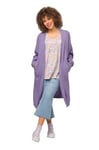 Ulla Popken Veste Longue en Tricot Eggshape, Oversize, Manches Chauve-Souris Cardigan, Lavande, 48-50 Femme