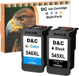 545XL 546XL Cartouches d'encre remanufacturées pour Canon PG-545XL CL-546XL pour Canon Pixma TS3150 MX495 MG2950 iP2850 MG3050 MG3051 MG2450 MG2550 MG2550S MG2555S (1 Noir + 1 Couleur)