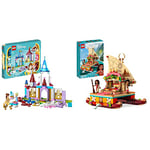 LEGO 43210 Disney Princesse Le Bateau d’Exploration de Vaiana, Jouet avec Mini-Poupé & 43219 Disney Princess Châteaux Créatifs, Jouet Château avec Mini-Poupées Belle et Cendrillon et Boîte