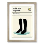 Big Box Art Book Cover Pride and Prejudice Jane Austen Framed Wall Art Picture Print Ready to Hang, Oak A2 (62 x 45 cm)