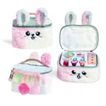 MARTINELIA - Vanity Maquillage Lapin En Fausse Fourrure - Coffret Maquillage Enfant - Set Beauté Fille - Vernis à Ongles, Rouge à Lèvres, Fards à Paupières & Vanity de Rangement - Coffret Cadeau Fille