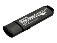 Kanguru Encrypted Defender Elite300 - Usb Flash-Enhet - Krypterat - 256 Gb - Usb 3.2 Gen 1 - Fips 140-2 Level 2 - Svart - Taa-Kompatibel