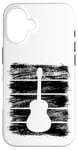 Coque pour iPhone 16 Guitare Esquisse Instrument de musique pour guitaristes