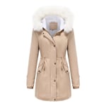 Parka Femme,Chaleureuse Parka Femme D'automne D'hiver,Parka Femme Longue À Capuche Fausse Fourrure Grande Taille Xhmb501