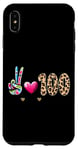 Coque pour iPhone XS Max Peace Love 100 Days Of School Cœur léopard