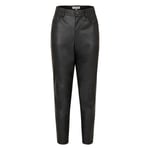 Pantalon FEMME MORGAN avec manches longues et col montant noir simili cuir