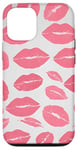 Coque pour iPhone 15 Pink Kiss Coquette Rouge à lèvres pour femme et fille