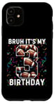 iPhone 11 Bruh It's My 3rd Birthday 3 Year Old Football Player Case