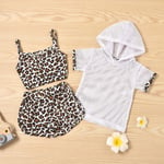 Baby Clothing,Newborn Infant Baby Girls Leopard Print Tops +Short Pants +Hoodie Coat Sets 12-18 Months Coffee Girls Outfits & Set For Baby Valentine'S Day Easter Gift
