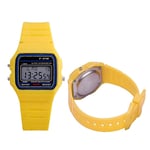 Lyxig klassisk digitalklocka F-91W Unisex Retro Vintage Sport LED Vattentät [LGL] yellow